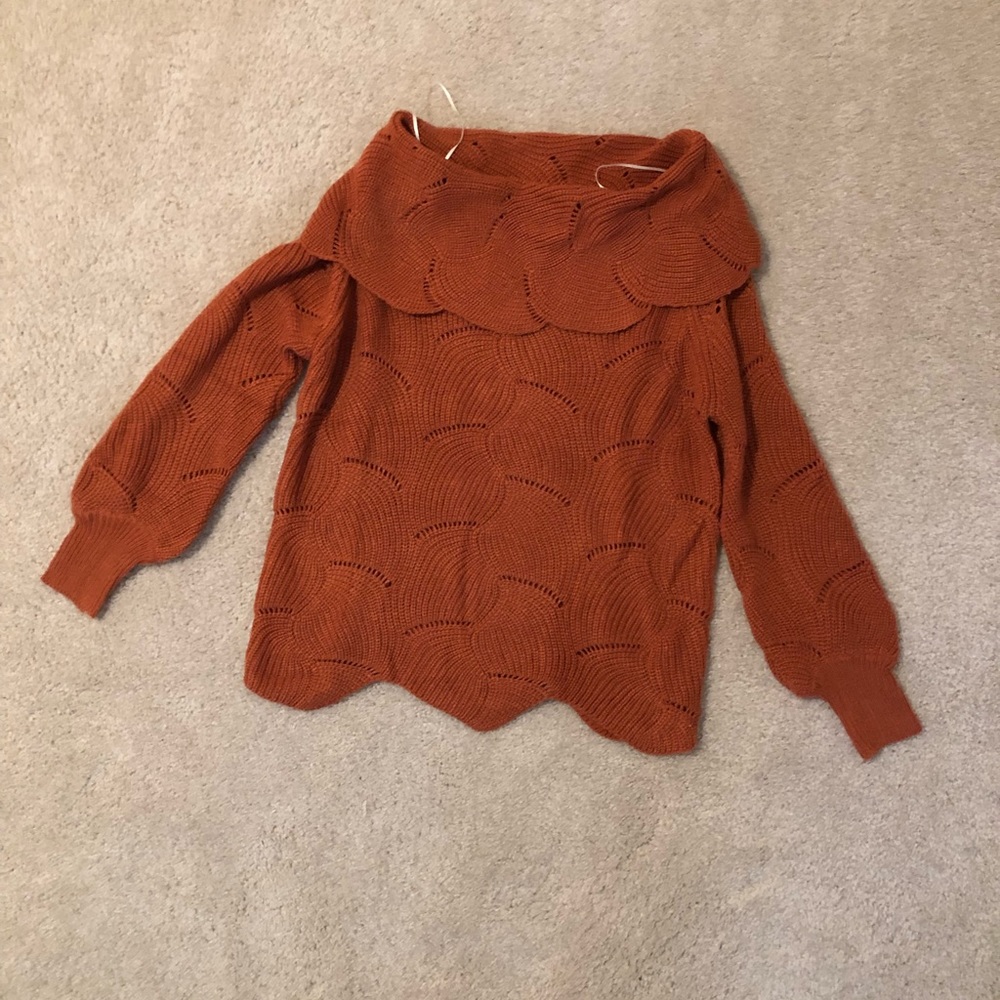 Orange, Off the Shoulder, Sweater